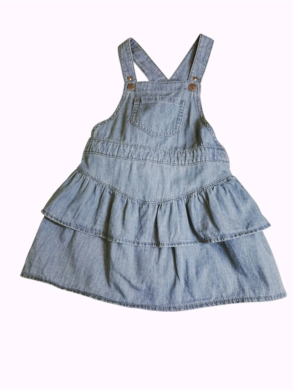 The Children's Place Toddler Girls 2 Piece Denim Dress & Floral Tee Set 3T
